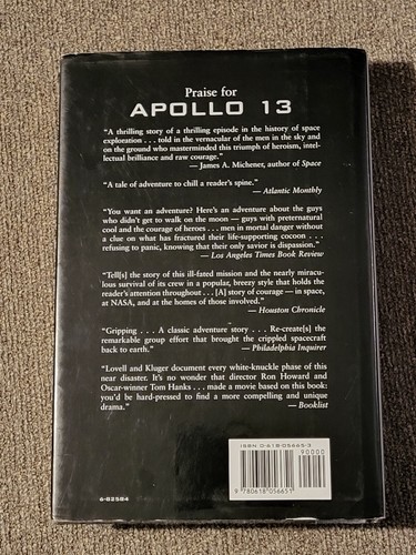 JIM LOVELL signed 'Apollo 13' hard - Astronaut - Beckett Authenticated Autograph - Foto 5 di 6