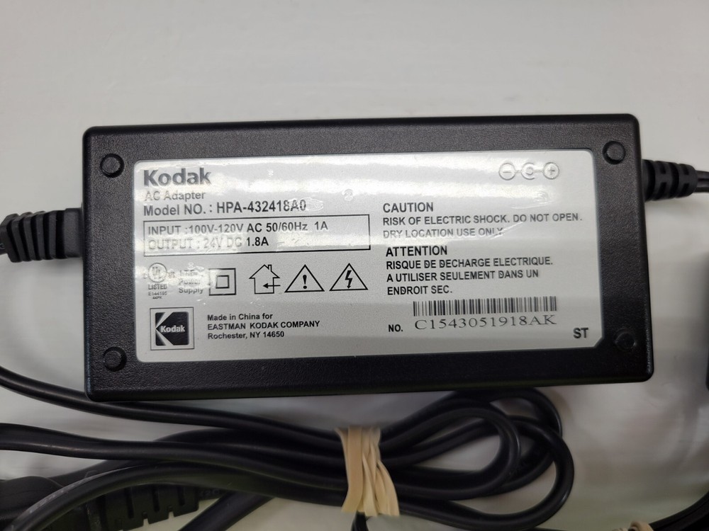 Kodak Easyshare Series 3 Photo Printer Dock Power Supply AC Adapter HPA-432418A0