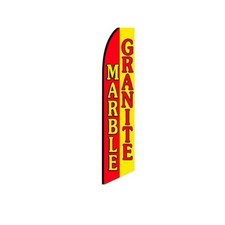 Marble Granite RedYellow Swooper Flutter Feather Flag  3ft W x 11.5ft Tall