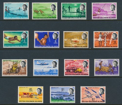 British Solomon Islands SG 166-180 Sc 180 -194 Mint Lightly Hinged