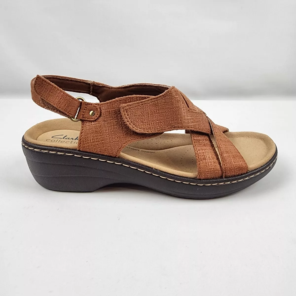 Clarks Merliah Echo Womens Tan Sandal Size 9.5 W