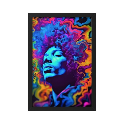 Jimi Hendrix Paint Splatter Rock And Roll Electric Guitarist