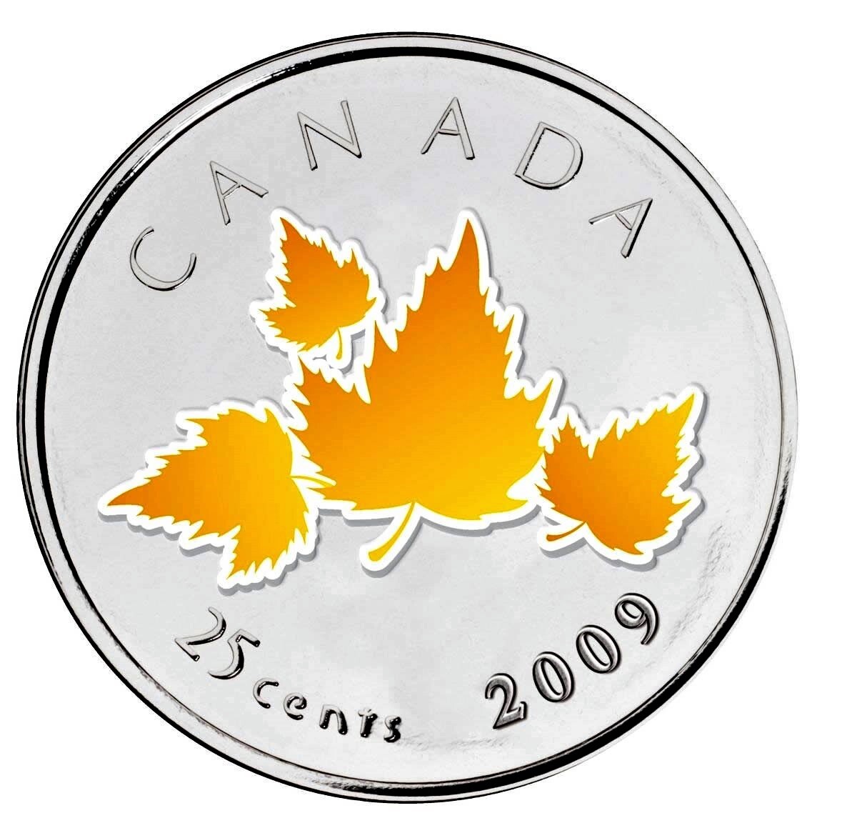 🇨🇦 Rare Canada 25 cents quarter colored coin, 