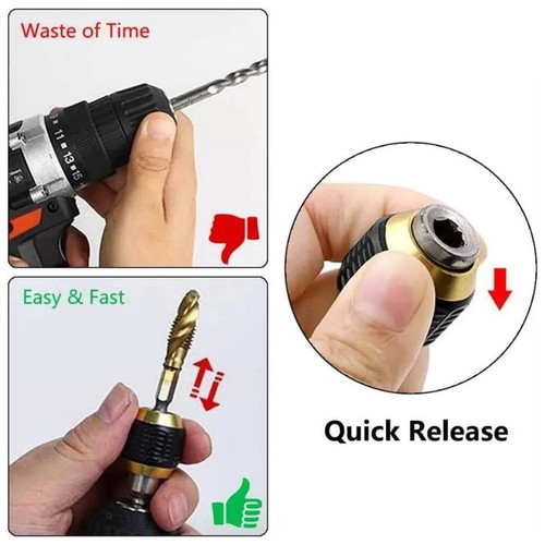 1Pc 1/4" Hex Shank Quick Release Screwdriver Drill Bit Holder Extension Tool DIY - Picture 10 of 12