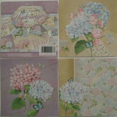 Hunkydory 25 Mix Sq Bk of Topps Forever Florals Hydrangea see pics + description