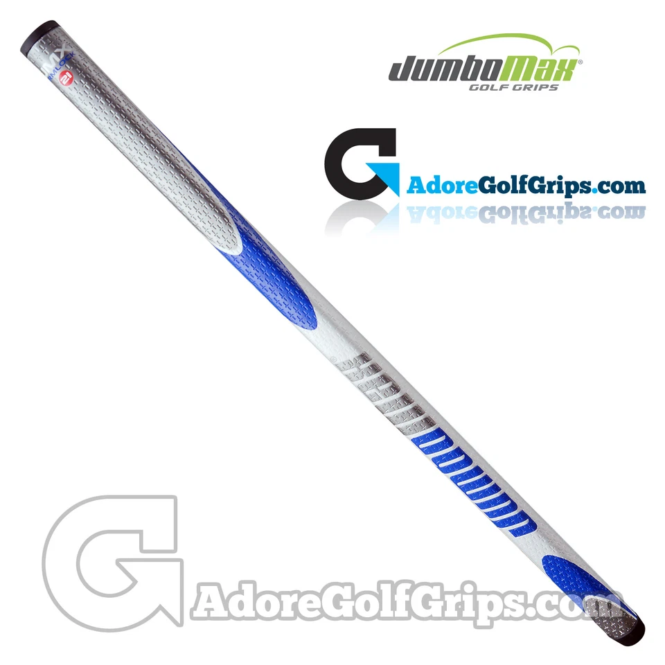 JumboMax JMX 21 Zoll lang/Arm Lock Putter Griff - weiß/silber/blau