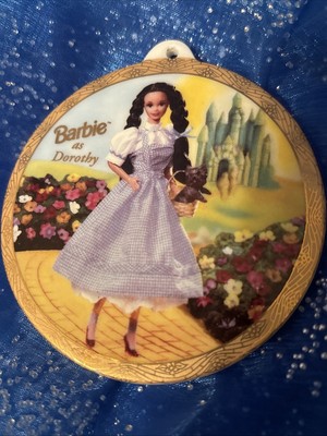 Enesco Barbie As Dorothy Porcelain Christmas Ornament 1996 Wizard of Oz #5372