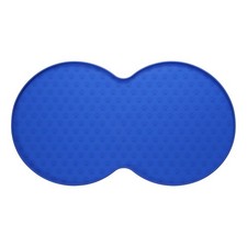 Dog Food Mat 19x10 Inch Silicone Pet Feeding Mat Double Circle Style Blue