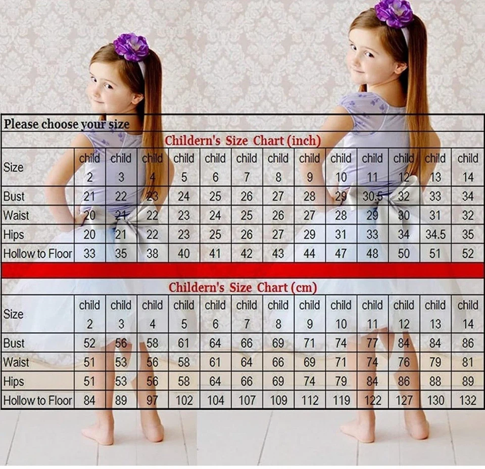 Vestido de encaje de tul con flores para niña boda fiesta niños graduación vestido de baile *sin moño* talla 8 Foto 4 de 4