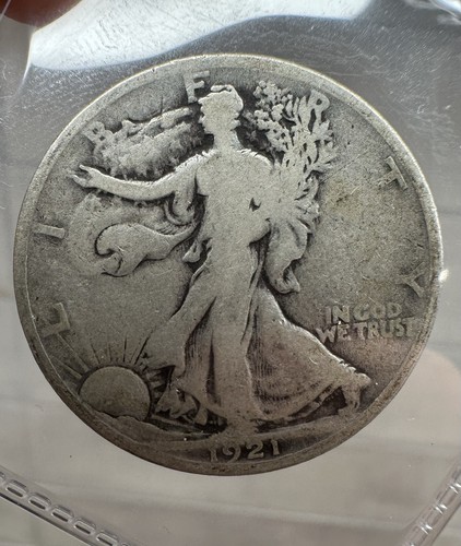 1921 P WALKING LIBERTY 50 CENT SILVER US HALF DOLLAR COIN *FULL STRONG DATE* G