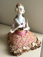 Antique Porcelain Half Doll Pin Cushion