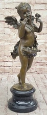 Art Nouveau Style Statue Sculpture Angel Art Deco Style Bronze Signed Artwork