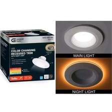 Commercial Electric 6 in. Retrofit LED Recessed Light Trim w/ Night Light 4-pk