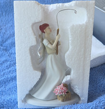 Weddingstar Hand Painted Porcelain Bride Fishing Cake Topper Figurine 5 in