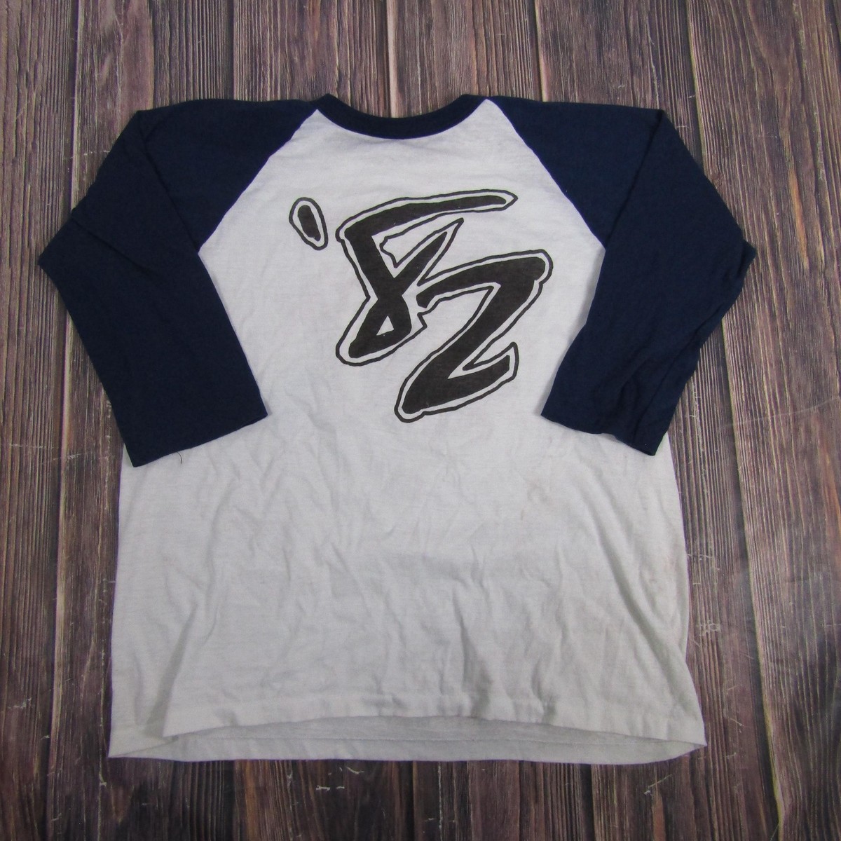 Vintage ZZ Top Shirt Mens Large White Navy Raglan El Loco 82 Band