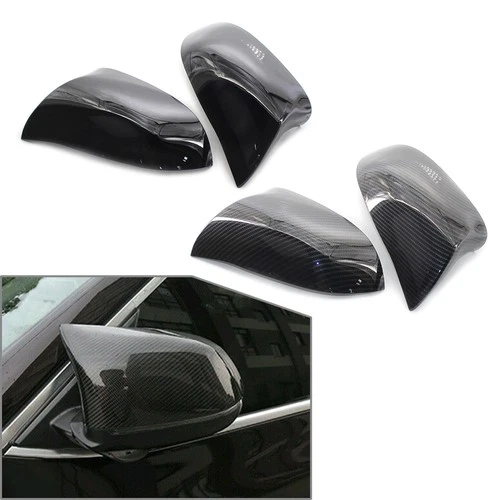 Pair Gloss Black Rear view Mirror Cover Trim For BMW X5 F15 X6 F16 2014-2018 17