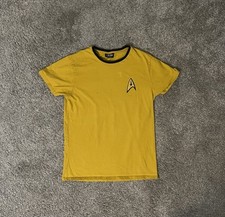 Men s Star Trek Captain Kirk Gold Badge 2016 Uniform Shirt Size Small
