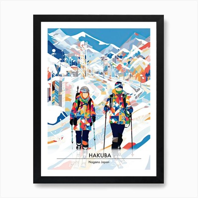Hakuba Nagano Japan, Skigebiet P gerahmtes Wandbild Poster Leinwanddruck Bild