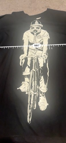 OBEY T-SHIRT TAGLIA S BICICLETTA MASCHERA ANTIGAS CICLISTI FAIREY (Glow In The Dark) - Foto 3 di 4