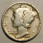 1930 S Mercury Dime 90% Silver F-VF  "Actual Coin Pictured - Not Cleaned"