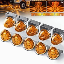 10x Amber Truck Led Star Watermelon Lights W Brackets Side Marker Lamp 12-24v 10x Amber Truck Led Star Watermelon Lights W Brackets Side Marker Lamp 12-24v