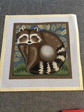 Melissa Shirley Raccoon Woodlands Hand Painted Needlepoint Canvas Country