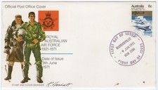 1971 FDC Australia - 50th Anniversary RAAF - 6 Cent Stamp - Marrickville NSW