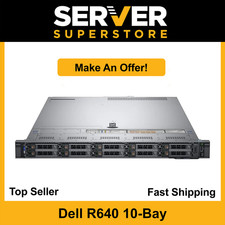Dell PowerEdge R640 NVMe Server 2x Gold 6130 32 Cores H730P 64GB RAM 8x trays