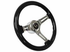 1969-1981 Pontiac Firebird Black Ash Wood Steering Wheel Kit 6-bolt 1969-1981 Pontiac Firebird Black Ash Wood Steering Wheel Kit 6-bolt