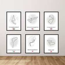 Formula One F1 Circuits Tracks Picture Print - wall art poster A4 A3 A2 A1