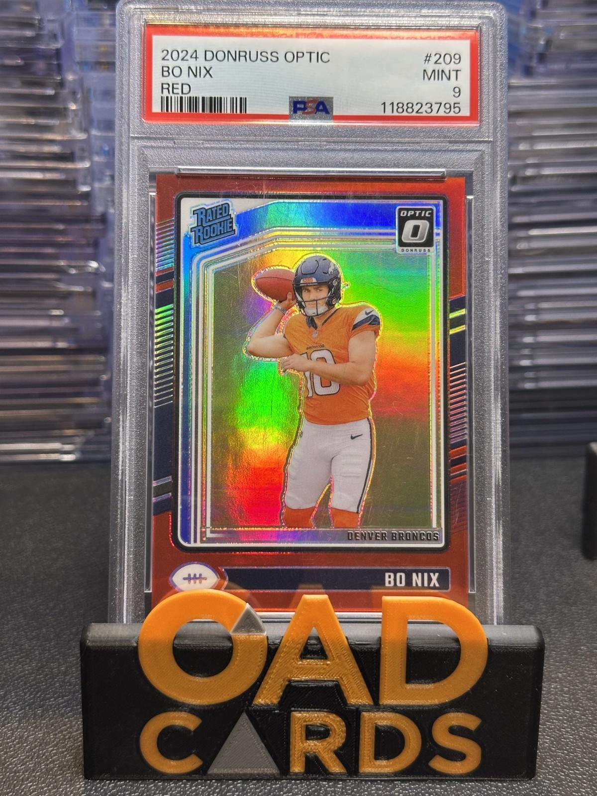 2024 Donruss Optic Bo Nix #209 Red Rated Rookie /125 PSA 9