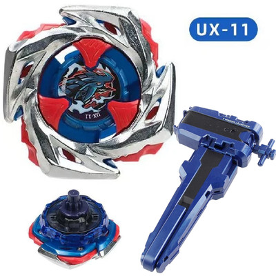 Burst Beyblade UX-11 Impact Drake Blue Red Spinning Top Gyro + Launcher + Grip