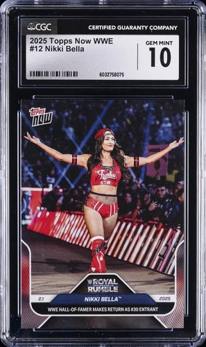 2025 TOPPS NOW WWE #12 NIKKI BELLA CGC 10 GEM MINT