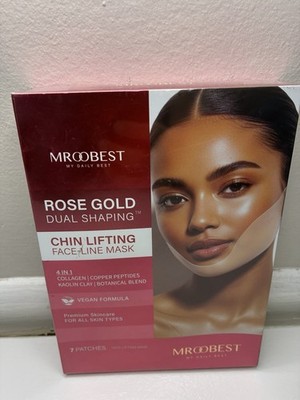 Mroobest Rose Gold Dual Shaping Chin Lifting Face-Line Mask 7 Patches Vegan