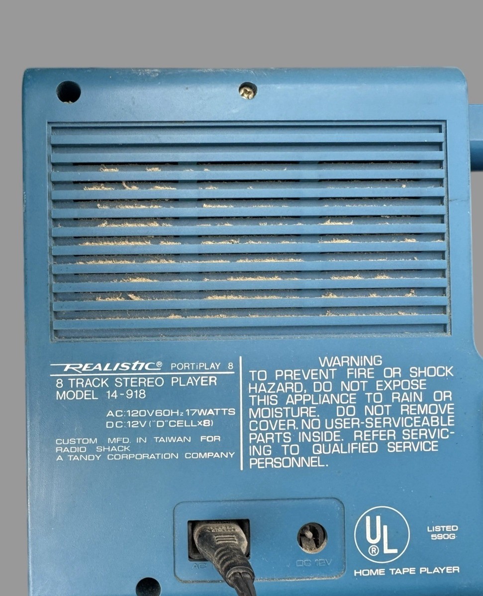 Vintage Realistic Blue 14-918 Portiplay 8 Track Stereo Player for