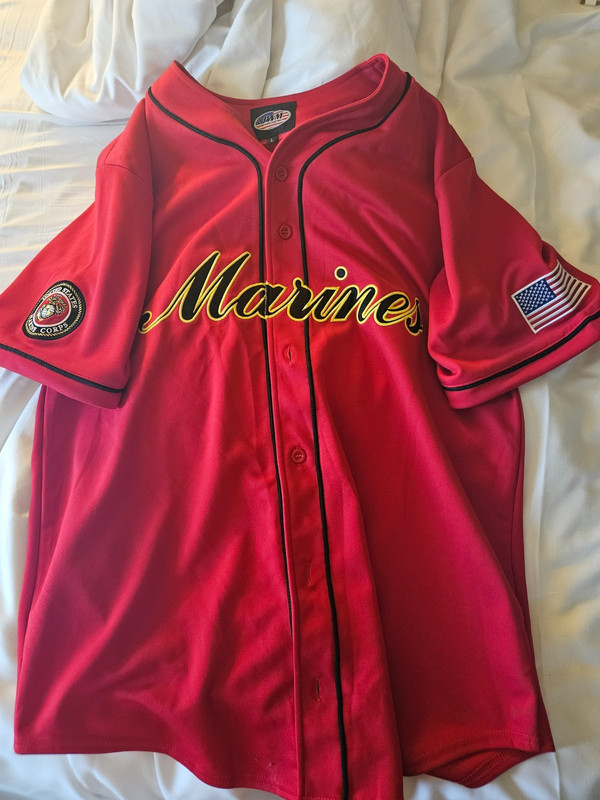 JWM United States Marine Corps Semper Fi Red Baseball Jersey Men's Large