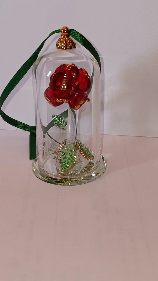 Disney Arribas Brothers La Bella y la Bestia Rosa Encantada 2.5" Adorno de Vidrio Foto 2 de 4