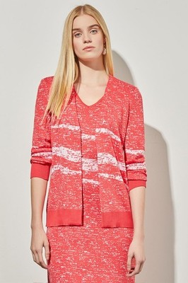 MING WANG Abstract Soft Lightweight Knit Long Sleeve Jacket Cardigan 0X 16W 18W
