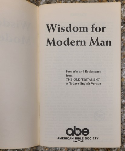 Weisheit für den modernen Menschen (Sprüche und Prediger) 1972 American Bible Society - Bild 2 von 6