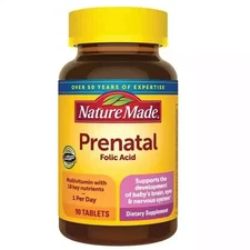 Nature Made Prenatal Multivitamin with Folic Acid 90ct – 1 Pack – New 05/2026