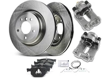 For 2007-2008 BMW 335xi Brake Pad Rotor and Caliper Set Rear APR 34454HPSM