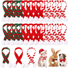 Mini Christmas Scarf 24 Pcs 13 Inch Doll Pet Scarf Red White Green