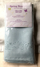 Floral Cutwork Pattern Spring Bouquet Robin's Egg Blue 17" x 17" Napkins NEW