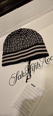 $650 Balmain Beanie Hat Men Limited Edition Gray Black Wool