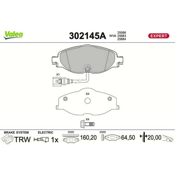 Valeo 302145A Bremsbelagsatz FüR VW Seat Skoda Audi Cupra Leon SC Ateca Tarraco-image
