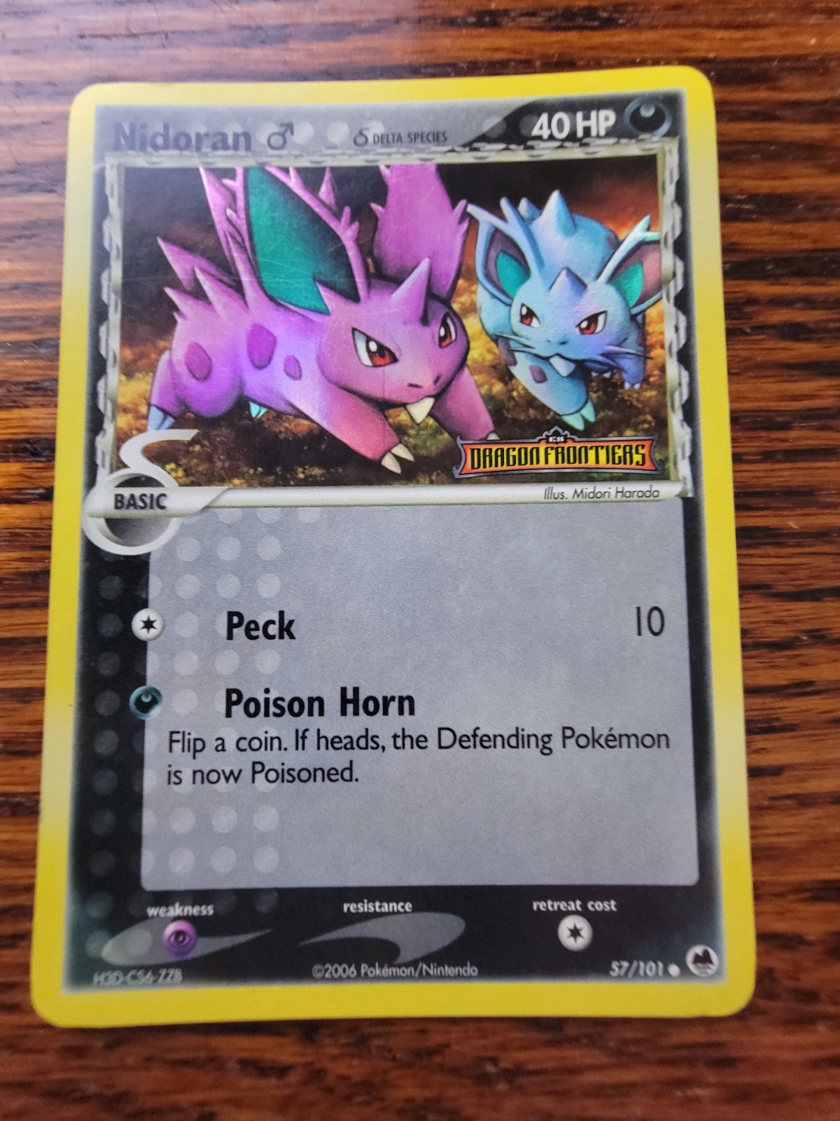 LP Nidoran M (Delta Species) 57/101 Dragon Frontiers Reverse Holo