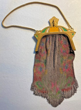 Whiting  Davis Bag 1920s Art Deco Flapper Mesh Purse RARE Design