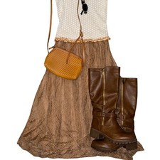 vintage vtg 70s 80s 90s boho lace fairy whimsy midi skirt