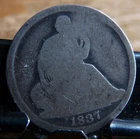 1837 Liberty Seated Silver Half Dime, NO STARS