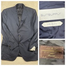 Suitsupply Lazio Blazer Men 48 Navy Blue Vitale Barberis Canonico Wool Slim Fit